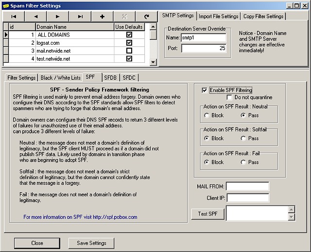 Settings-SPF